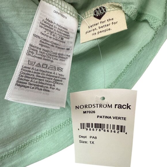 MADEWELL Womens T-shirt Plus Size 1X Green V-Neck Tee Short Sleeve NWT Nordstrom - Picture 6 of 7